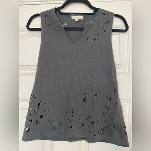 Gilded Intent - XS Dark Gray Distressed Tank